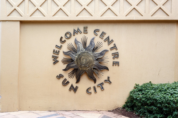 Wejście do Sun City, miasta Luxury Resort w Republice Południowej Afryki - Zdjęcie, obraz