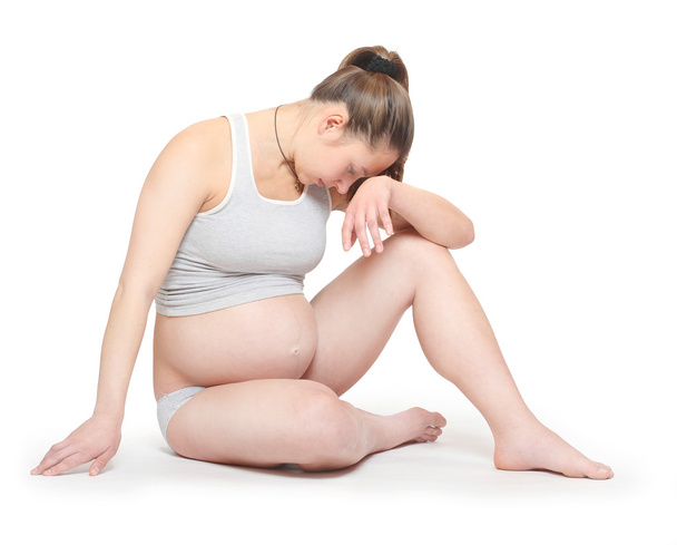 θλιβερή έγκυο γυναίκα  - Φωτογραφία, εικόνα