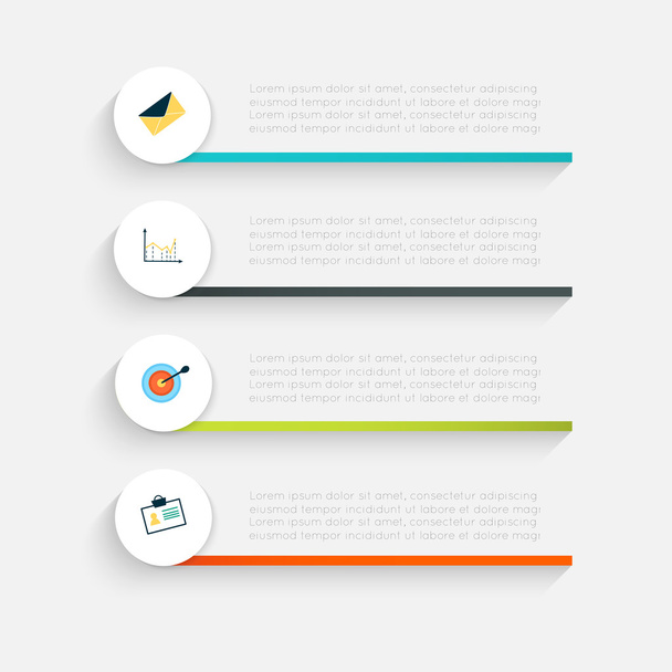 Business info graphics template with icons - Вектор, зображення