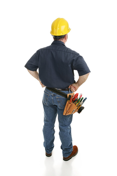 Construction Worker Rear View - Фото, изображение