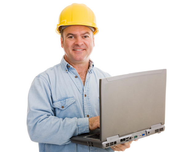 Contractor with Laptop - Foto, Bild