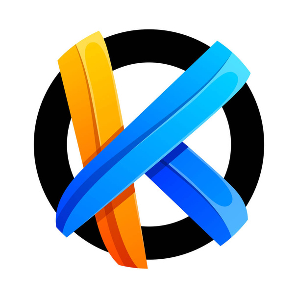 colorful abstract letter K logo design - ベクター画像