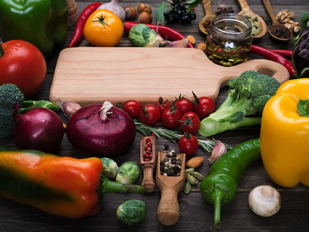 friss zöldségek és fűszerek - Fotó, kép
