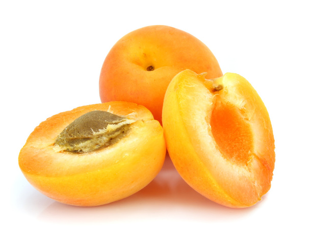 Three fresh apricot fruits - Фото, изображение