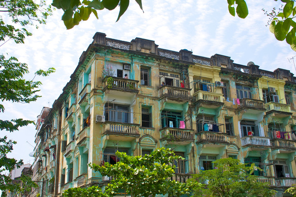 Bulding in colonial style in Yangon, Myanmar (Burma). - Foto, Imagem