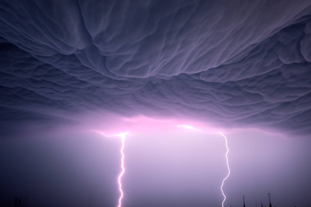 Рей. Блискавка. Електричний шторм. Сильна електрична буря з безліччю блискавок і громів. Блискавичний шторм над полями Іспанії. Фотографія блискавки. - Фото, зображення