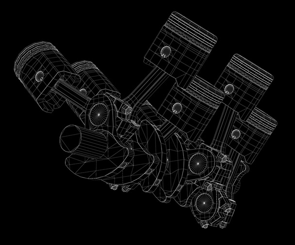 Pistons, moteur V8
 - Photo, image