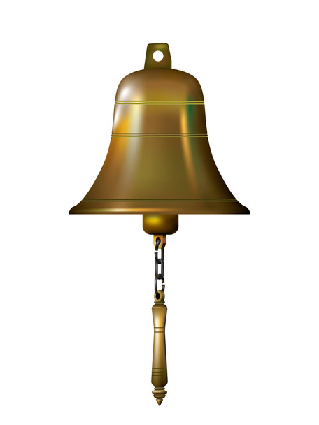 Brass bell in Vector format - Vektor, kép