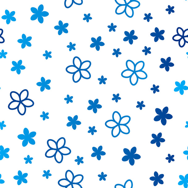 Blue floral seamless pattern - Vector, imagen