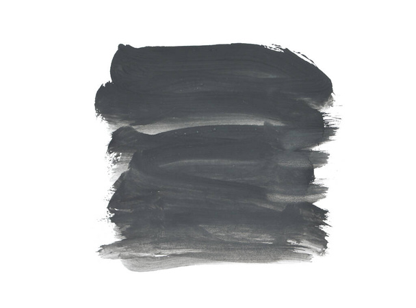 Black Watercolor. Abstract painted ink strokes set on watercolor paper. - Fotografie, Obrázek