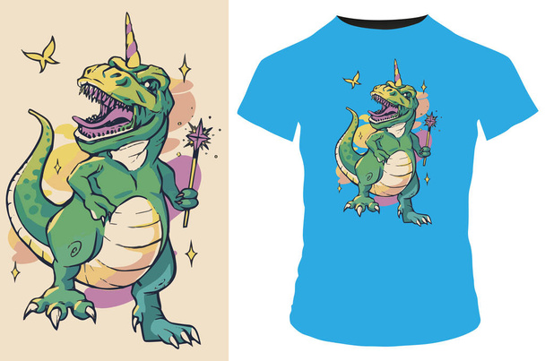 dinosaur  t-shirt design vector illustration  - Vektori, kuva