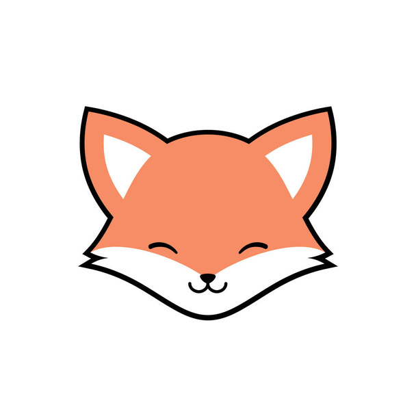 Cute Fox Face Vector Icon - Wektor, obraz