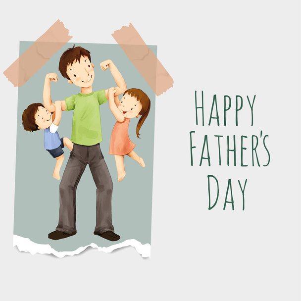happy fathers day card  - Διάνυσμα, εικόνα