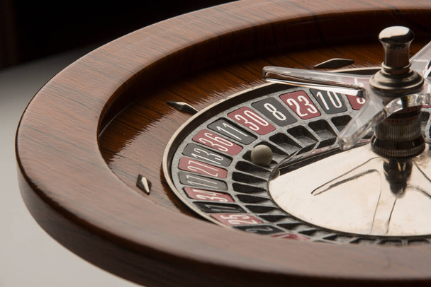 Wooden roulette isolated on white background - Photo, Image