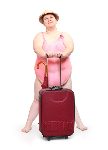 overweight woman in swimsuit - Fotó, kép