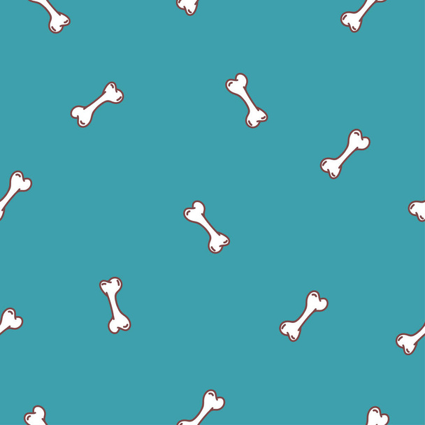 Seamless pattern with bones. Hand drawn vector illustration on white background. - Vector, Image