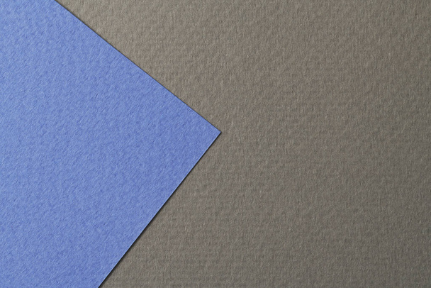 Rough kraft paper background, paper texture black blue colors. Mockup with copy space for text - Zdjęcie, obraz