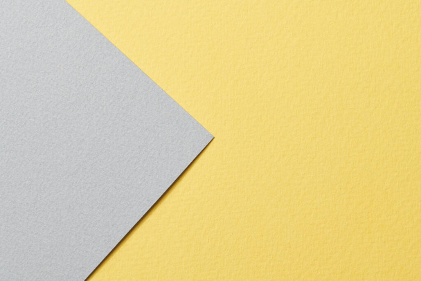 Rough kraft paper background, paper texture gray yellow colors. Mockup with copy space for text - 写真・画像