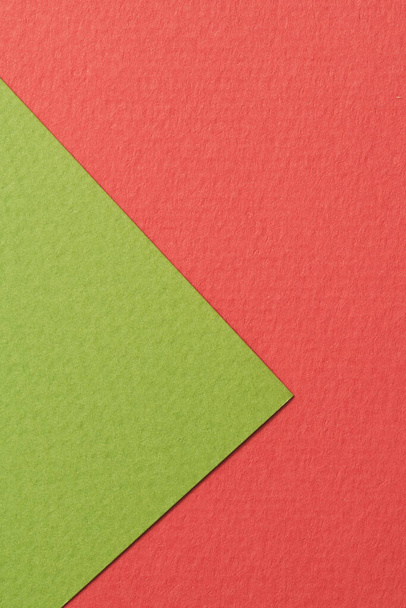 Rough kraft paper background, paper texture red green colors. Mockup with copy space for text - Foto, Imagem