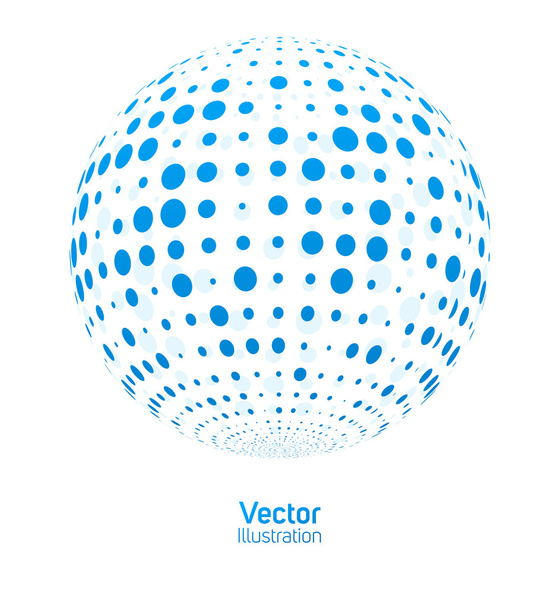 Blue digital ball - Vetor, Imagem