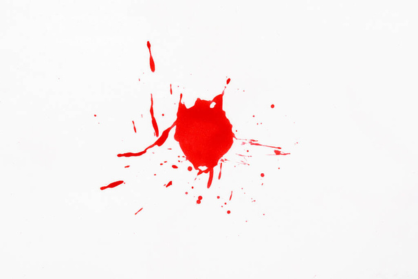 Blood splatters. Red blots of watercolor Realistic bloody splatters for Halloween Drop of blood concept - Photo, Image