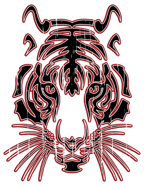 Tiger eyes in the form of a tribal tattoo - Vector, Image