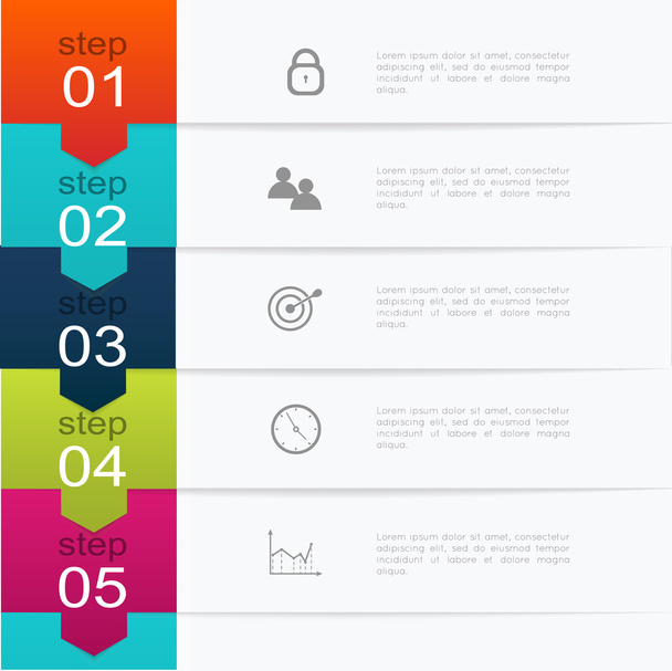 Business info graphics template with icons - Vector, afbeelding