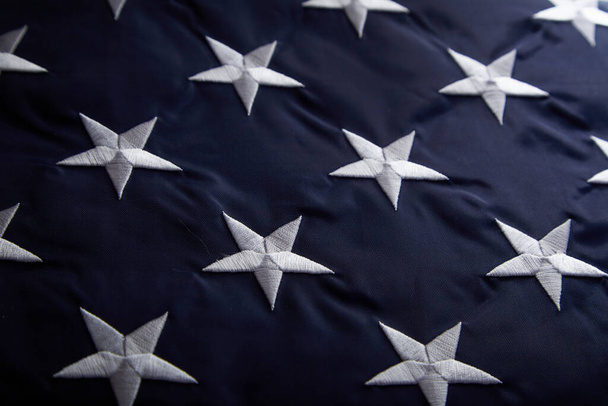 Amerikai Egyesült Államok zászló közeli hasznos, mint egy háttér textúra - Fotó, kép