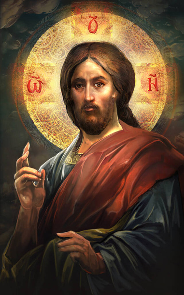 İsa Mesih 'in dijital illüstrasyon simgesi - Fotoğraf, Görsel