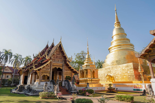 Wat Phra Singh is een prachtige oude tempel in Chiang Mai, provincie Chiag Mai, Thailand - Foto, afbeelding