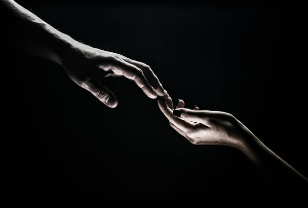 Hands at the time of rescue. Tenderness, tendet touch. Friends greeting, teamwork, friendship. Rescue, helping gesture or hands. Helping hand of a friend. Handshake, arms and friendship - Фото, зображення