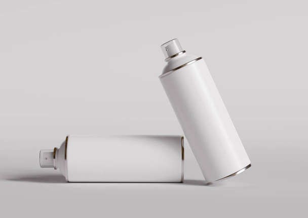 Spray can bottle white color and realistic texture made bu using 3D software - Photo, image