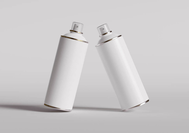 Spray can bottle white color and realistic texture made bu using 3D software - Foto, afbeelding