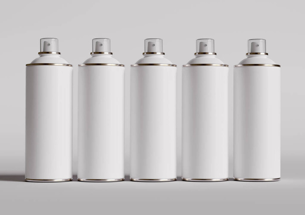 Spray voi pullo valkoinen väri ja realistinen rakenne tehty bu käyttäen 3D-ohjelmisto - Valokuva, kuva