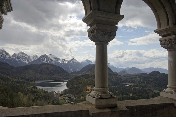Panoramic view from the castle of Neuschwanstein - Photo, Image