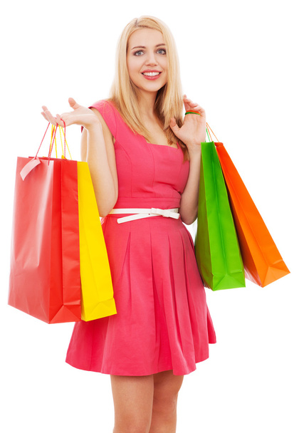 Young beautiful woman with shopping bags - Zdjęcie, obraz