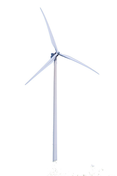 valkoisella eristetyt tuuliturbiinit leikkausreitillä - Valokuva, kuva