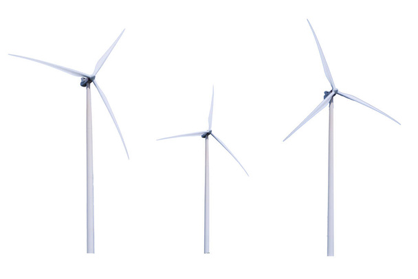 turbine eoliche isolate su bianco con percorso di ritaglio - Foto, immagini