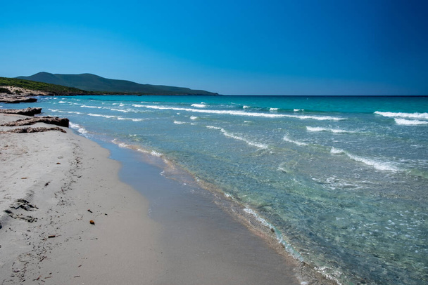 夏の日はArenas Biancasです,サルデーニャ島の南西の美しいビーチ - 写真・画像