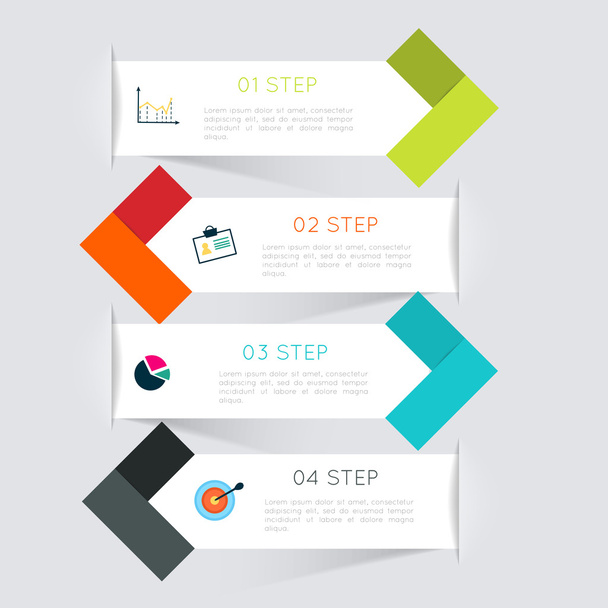 Business info graphics template with icons - Vektori, kuva