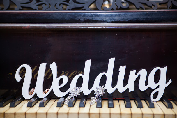The word Wedding on the piano - Photo, Image