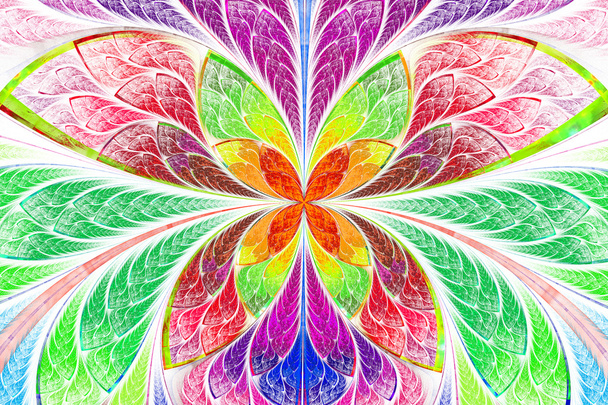 Patrón fractal simétrico multicolor como flor o mariposa
 - Foto, Imagen