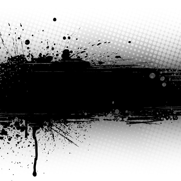 Splattered Black Banner - Vector, Image