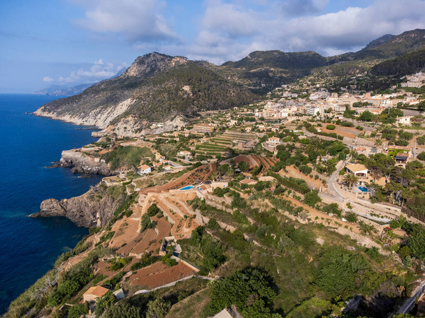cultivation terraces, Banyalbufar, Majorca, Balearic Islands, Spain - Fotoğraf, Görsel