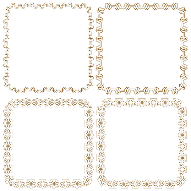 Vector set of beautiful square frames - Vector, afbeelding