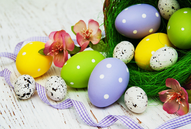 Sepetteki Paskalya yumurtaları - Fotoğraf, Görsel