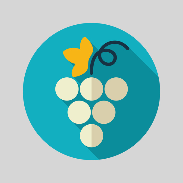 Druiven platte pictogram met lange schaduw - Vector, afbeelding