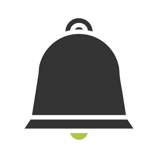 Icono de campana sólido verde gris color Pascua ilustración vector elemento y símbolo perfecto. - Vector, Imagen