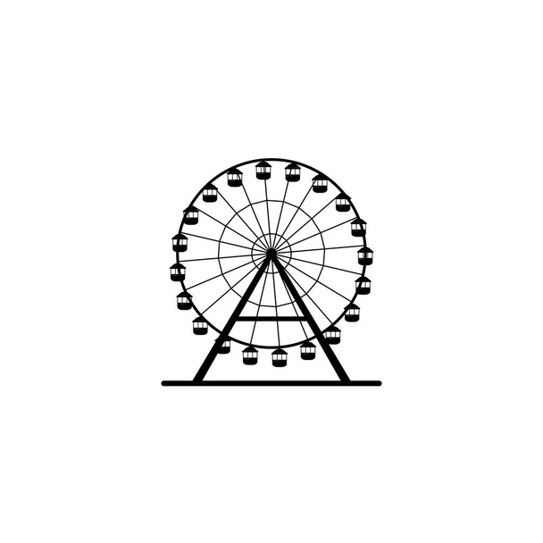 Parque de atracciones ferris gran rueda icono gráficos vectoriales - Vector, imagen