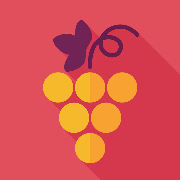 Trauben flaches Symbol mit langem Schatten - Vektor, Bild